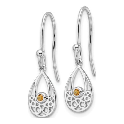 Sterling Silver Citrine Dangle Earrings – view 3