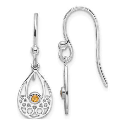 Sterling Silver Citrine Dangle Earrings