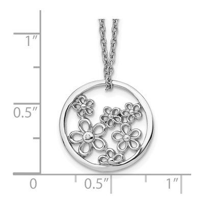 Sterling Silver Diamond Flower Necklace – view 4