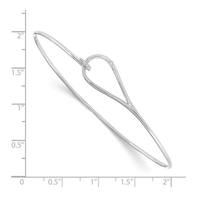 Sterling Silver Diamond Bangle Element Bracelet – view 2