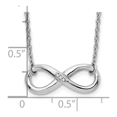 Sterling Silver Diamond Infinity Necklace – view 4