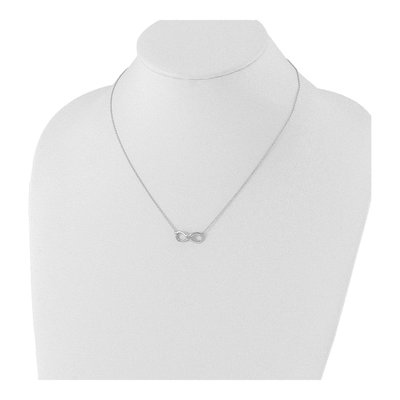 Sterling Silver Diamond Infinity Necklace – view 5