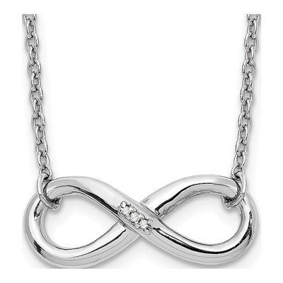 Sterling Silver Diamond Infinity Necklace