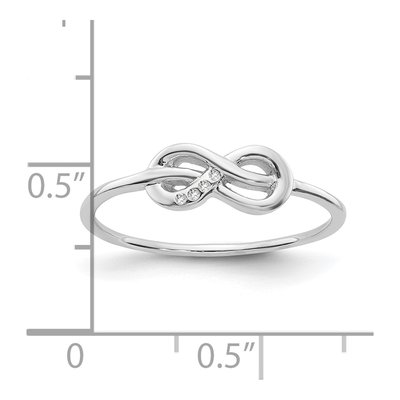 Sterling Silver Diamond Infinity Ring – view 4