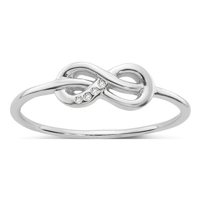 Sterling Silver Diamond Infinity Ring