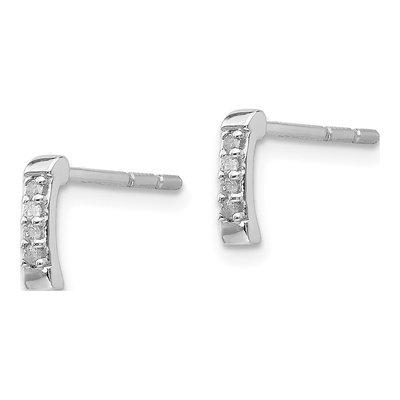 Sterling Silver 1.1mm Round Diamond Stud Earrings – view 3