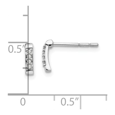 Sterling Silver 1.1mm Round Diamond Stud Earrings – view 5