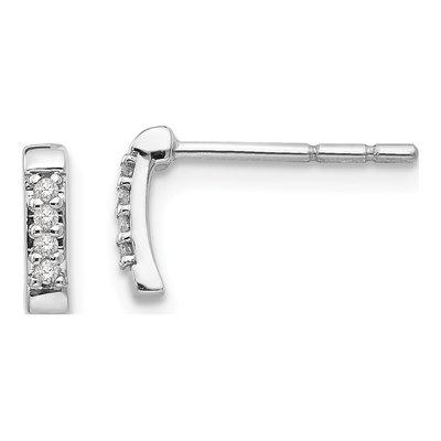 Sterling Silver 1.1mm Round Diamond Stud Earrings