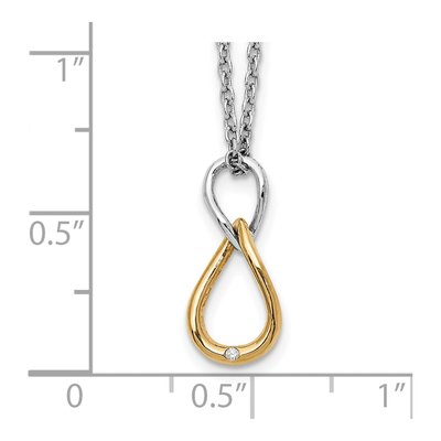 Sterling Silver Diamond Pendant Necklace – view 4