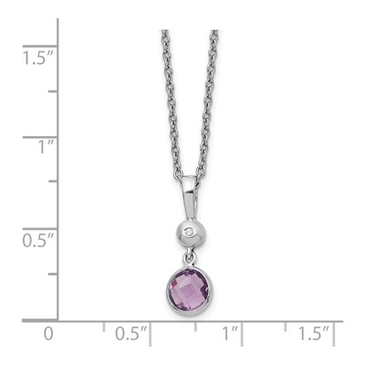 Sterling Silver Amethyst & Diamond Necklace – view 4