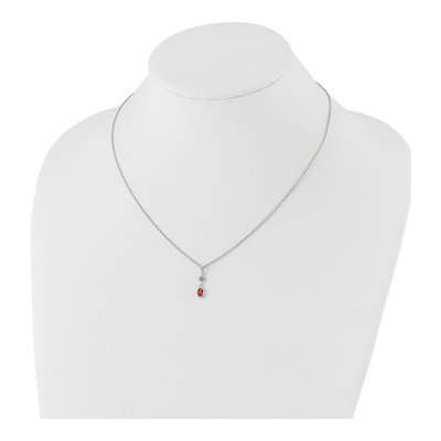 Sterling Silver Garnet & Diamond Necklace – view 4