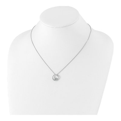 Sterling Silver 1/20 ct tw Swiss Blue Topaz & Diamond Pendant Necklace – view 4