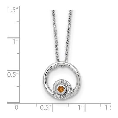 Sterling Silver 1/20 ct tw Citrine & Diamond RH 05ct Neck Necklace – view 5