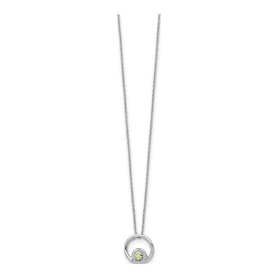 Sterling Silver 1/20 ct tw Peridot & Diamond Plus Necklace – view 3