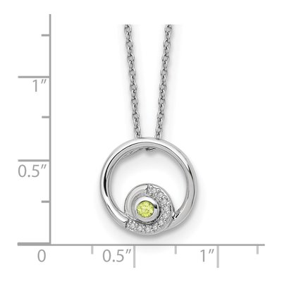 Sterling Silver 1/20 ct tw Peridot & Diamond Plus Necklace – view 5