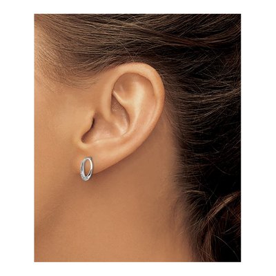 Sterling Silver Diamond Open Oval Dangle Earrings – view 4