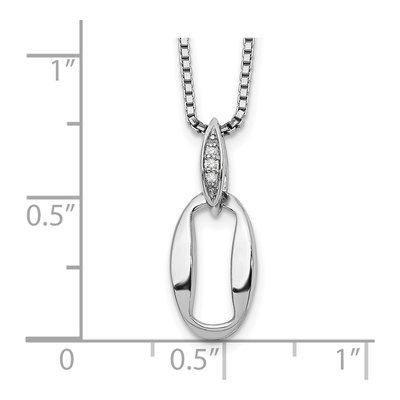 Sterling Silver Diamond Pendant Necklace – view 4