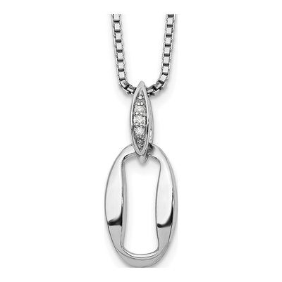 Sterling Silver Diamond Pendant Necklace