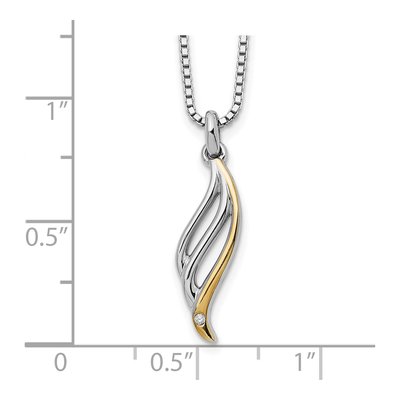 Sterling Silver Diamond Pendant Necklace – view 4