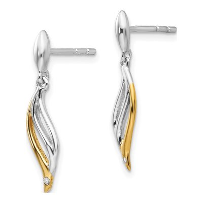 Sterling Silver Diamond Dangle Earrings – view 3