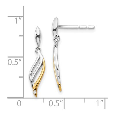 Sterling Silver Diamond Dangle Earrings – view 5