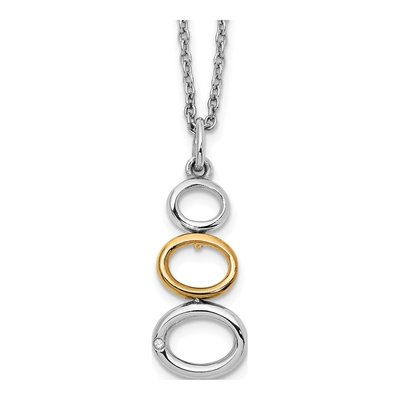 Sterling Silver Diamond Pendant Necklace