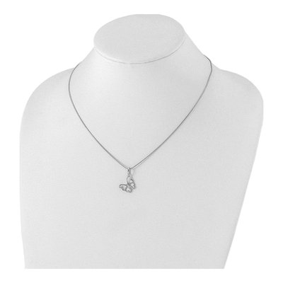 Sterling Silver Diamond Butterfly Necklace – view 5