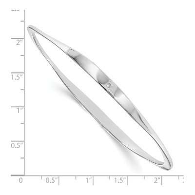 Sterling Silver Diamond Bangle Bracelet – view 3