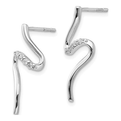 Sterling Silver 1/10 ct tw Diamond Dangle Earrings – view 3