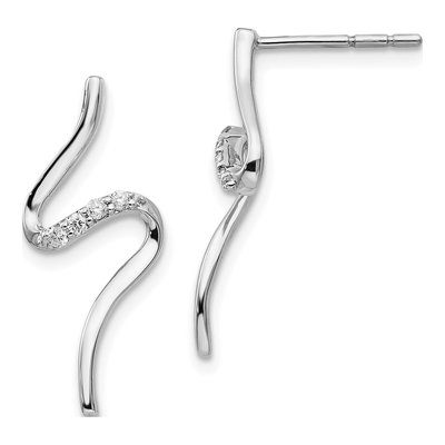 Sterling Silver 1/10 ct tw Diamond Dangle Earrings