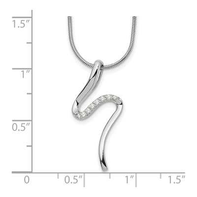 Sterling Silver 0.09 ct tw Diamond Shaped Necklace – view 4