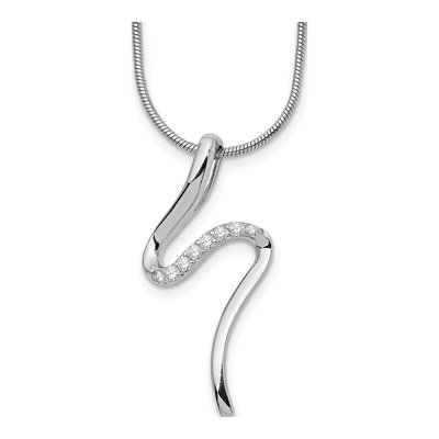 Sterling Silver 0.09 ct tw Diamond Shaped Necklace