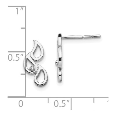 Sterling Silver Diamond Raindrop Dangle Earrings – view 5