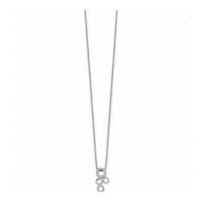 Sterling Silver 1/15 ct tw Diamond Circles Slide Pendant Necklace – view 3