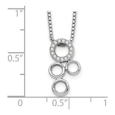 Sterling Silver 1/15 ct tw Diamond Circles Slide Pendant Necklace – view 4