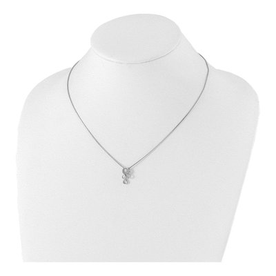 Sterling Silver 1/15 ct tw Diamond Circles Slide Pendant Necklace – view 5