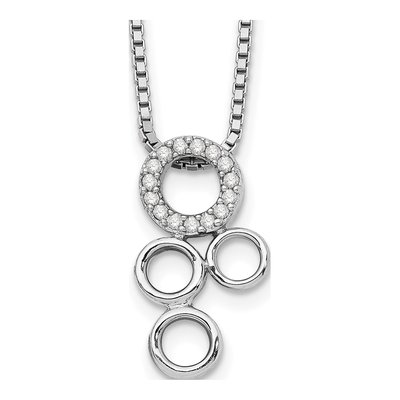 Sterling Silver 1/15 ct tw Diamond Circles Slide Pendant Necklace