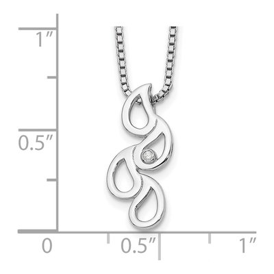 Sterling Silver Diamond Raindrop Slide Necklace – view 4