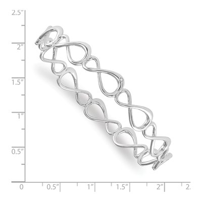 Sterling Silver Diamond Infinity Bangle Bracelet – view 3