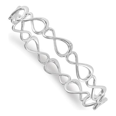 Sterling Silver Diamond Infinity Bangle Bracelet