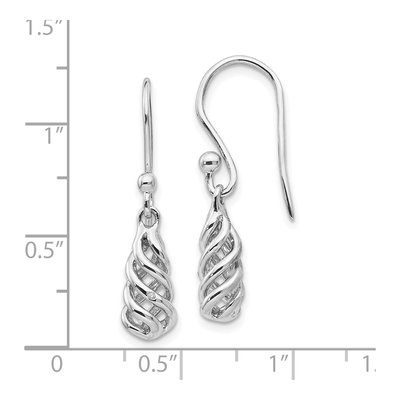 Sterling Silver Diamond Spiral Dangle Earrings – view 5