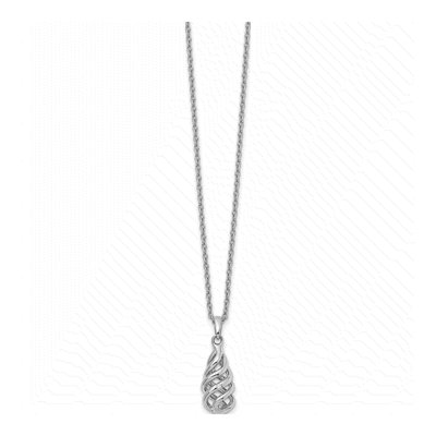 Sterling Silver Diamond Spiral Necklace – view 3