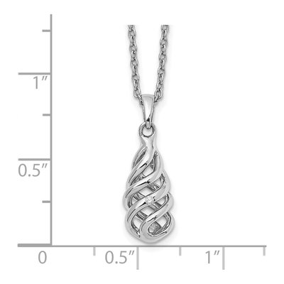 Sterling Silver Diamond Spiral Necklace – view 4
