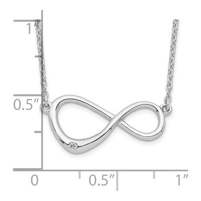 Sterling Silver Diamond Infinity Necklace – view 4