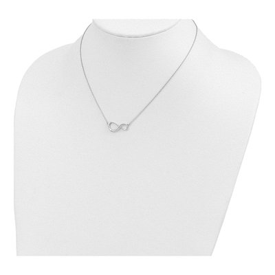 Sterling Silver Diamond Infinity Necklace – view 5