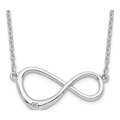 Sterling Silver Diamond Infinity Necklace