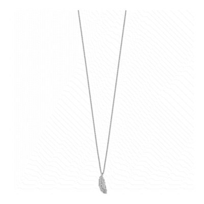 Sterling Silver Diamond Feather Necklace – view 3