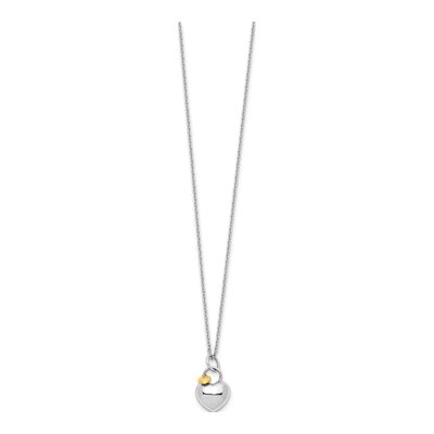 Sterling Silver Diamond Double Heart Pendant Necklace – view 3