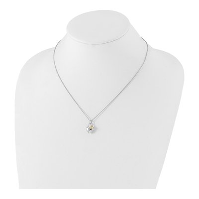 Sterling Silver Diamond Double Heart Pendant Necklace – view 4