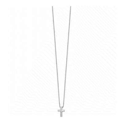 Sterling Silver 1/10 ct tw Diamond Cross Slide Pendant Necklace – view 3
